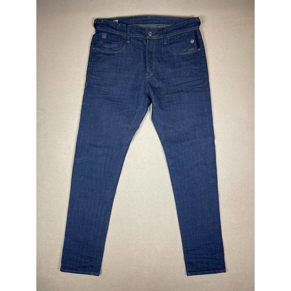 G Start Raw Jeans Adult 32/34 Blue Slim G-Bleid Button Fly Preppy Mens